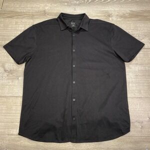 BYLT BAYSIDE SS OXFORD Shirt Mens 2XL Black Short Sleeve Button Front Casual